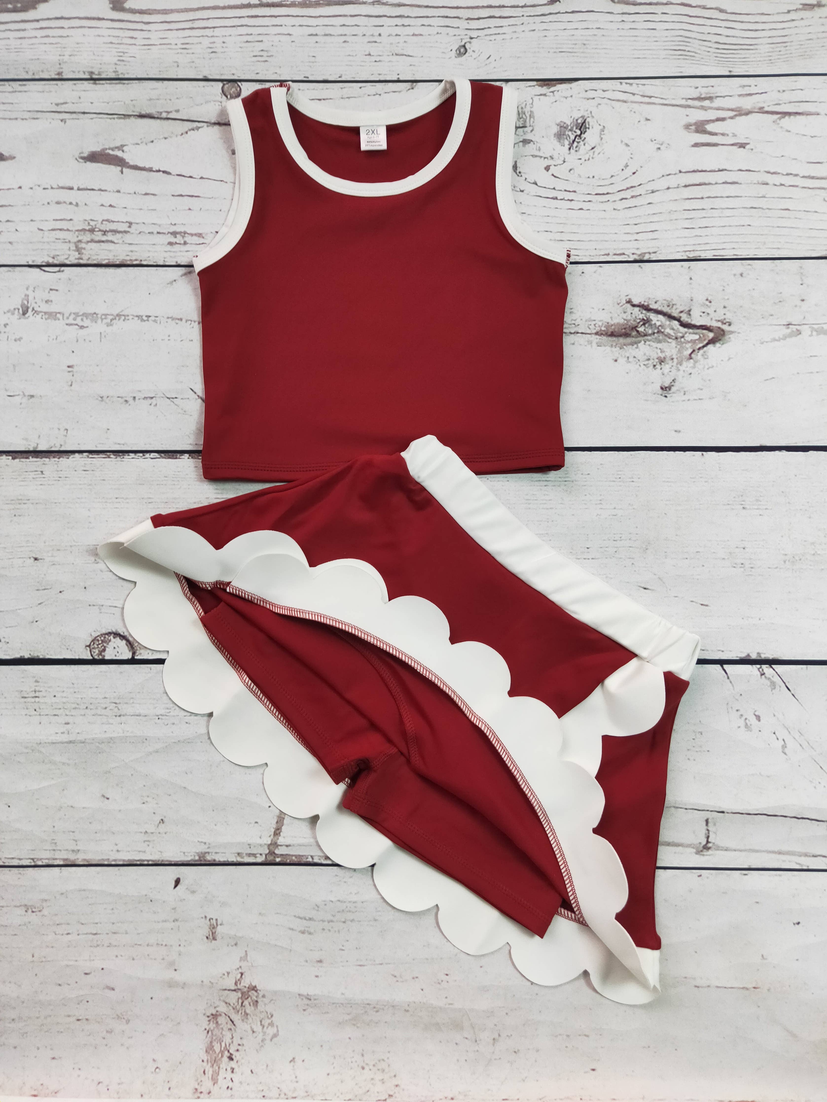 Kids Girls Active Scallop Set: 2T