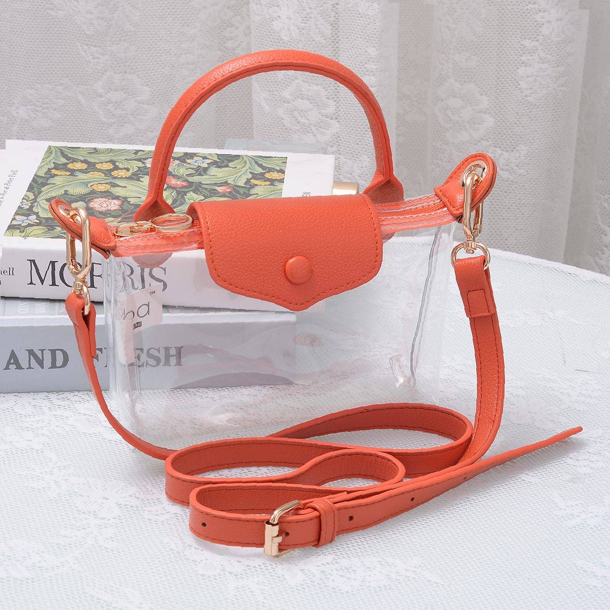 CB781 Gladys Clear Gameday Mini Crossbody Bag: Silver