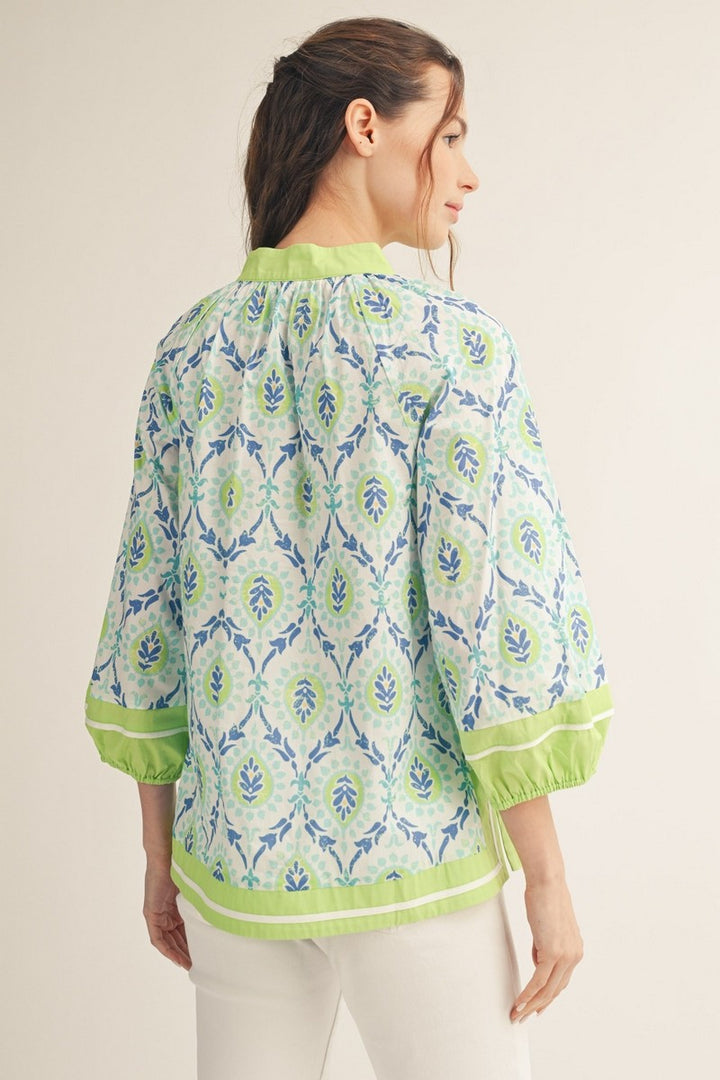 LIME MIX PATTERN TOP