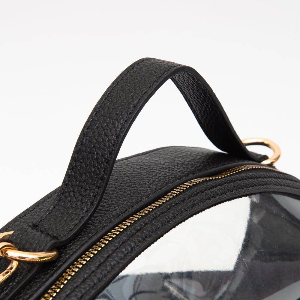 TG10695 Clear Gameday Football Stitch Detail Crossbody Bag: Burgundy