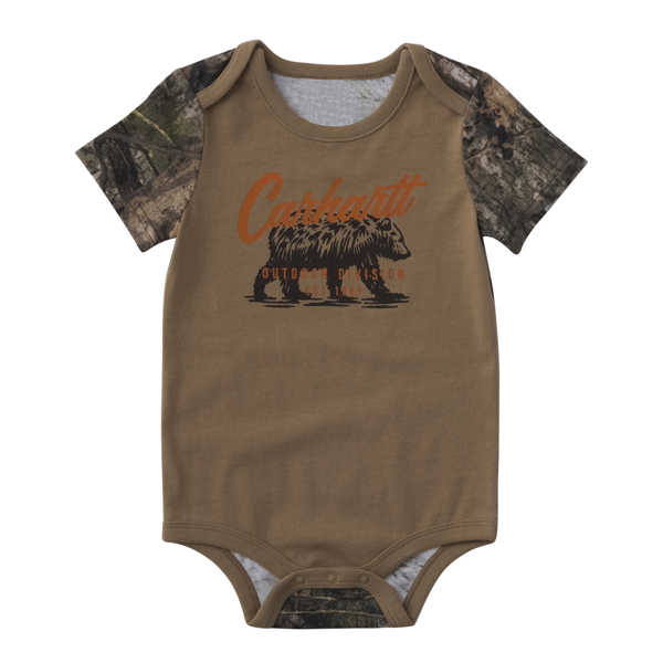 Carhartt® Mossy Oak Infant Short Sleeve Camo Bear Bodysuit (CA6825-CR27)