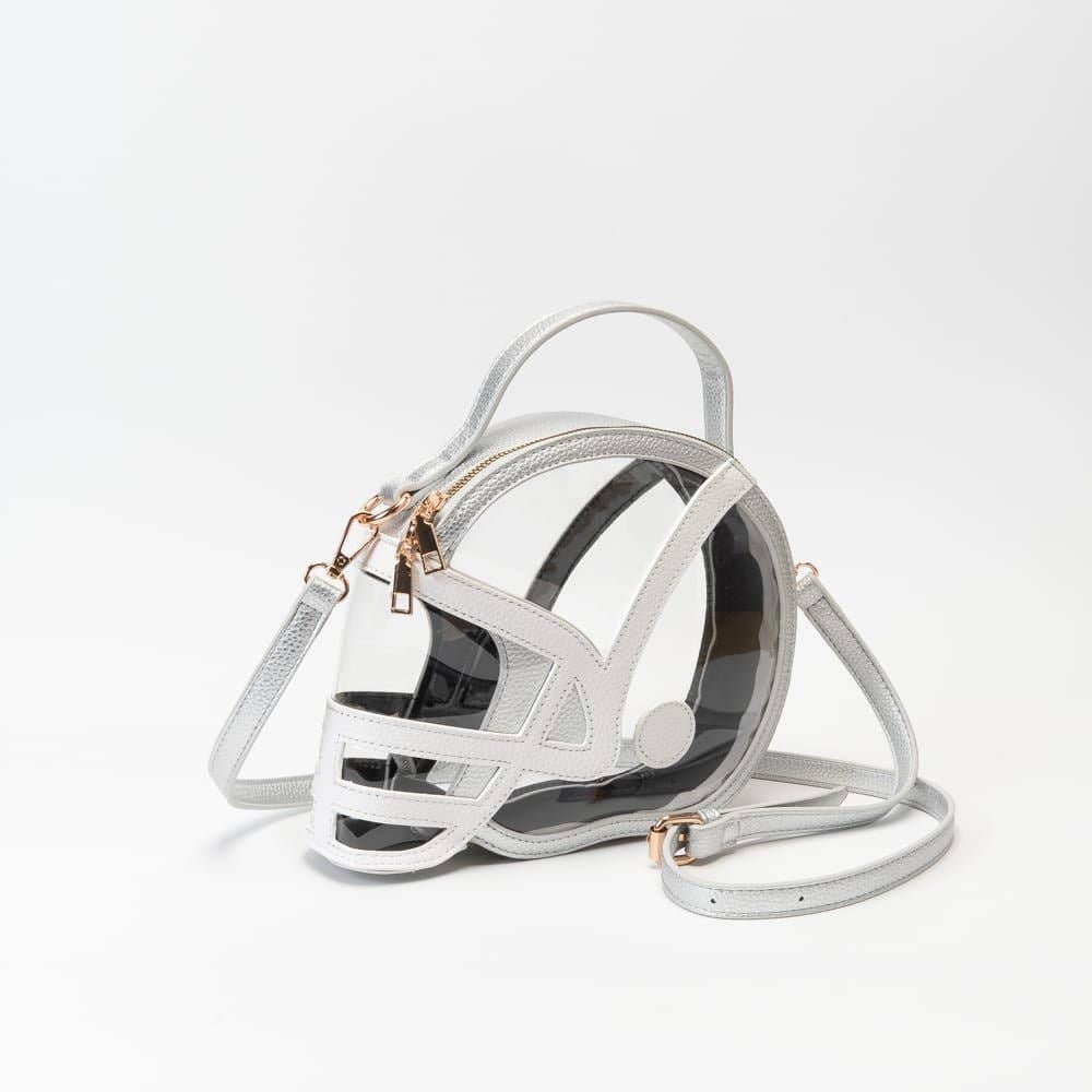 TG10902 Clear Gameday Football Helmet Satchel/Crossbody Bag: Burgundy