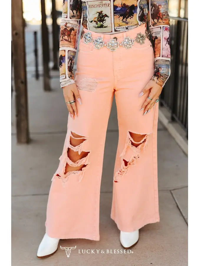 PINK DENIM STRETCH TROUSER