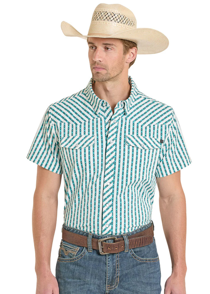 MENS TURQUOISE TEK BUTTON DOWN BMB3S08695
