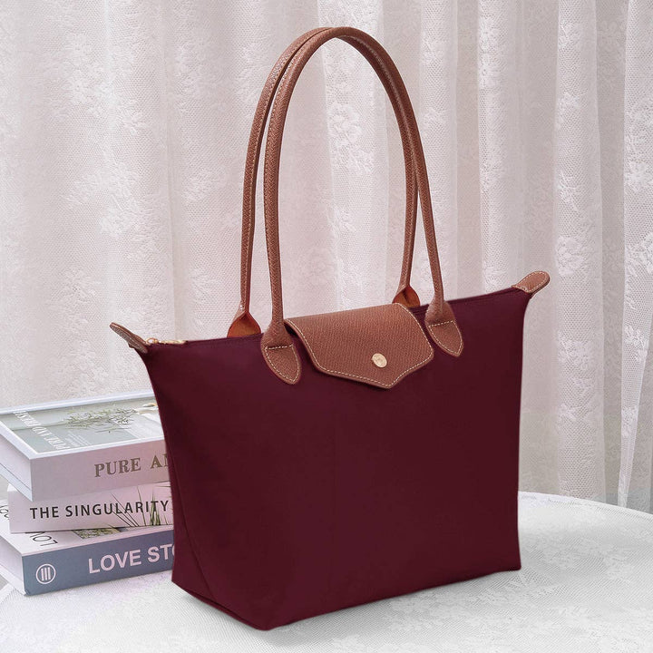 HM784 Hila 16 inch Nylon Tote Bag: Burgundy