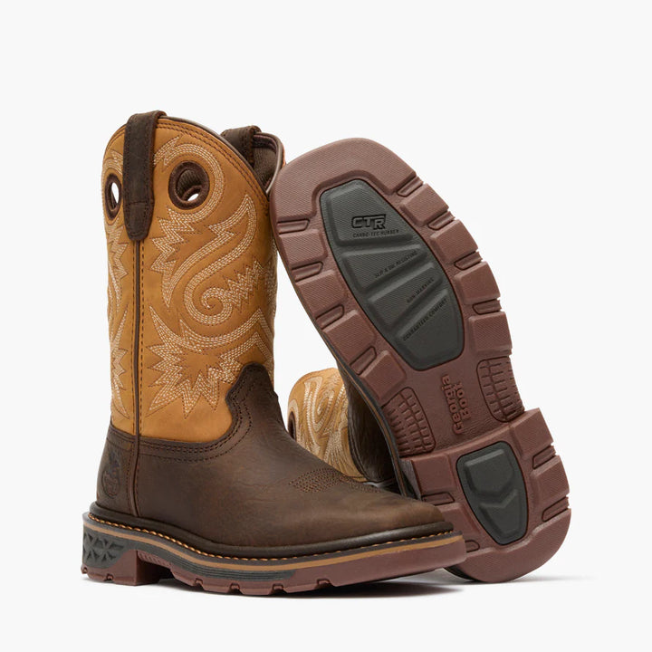 Georgia Boot® Little Kids’ Carbo-Tec FLX Pull-On Boot – Rust/Brown (GB00745Y)