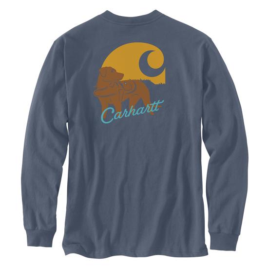 Carhartt® Loose Fit Heavyweight Long-Sleeve Dog Graphic Pocket Tee – Style 107042