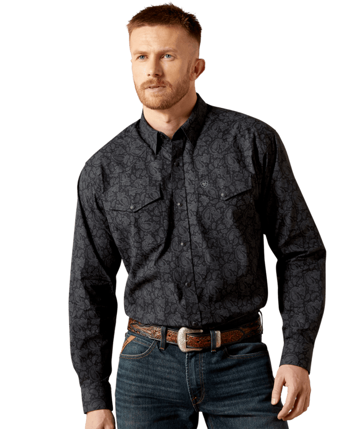 Ariat Finnigan Classic Fit Pearl Snap Western Shirt – Style 10065962 (Black Paisley)