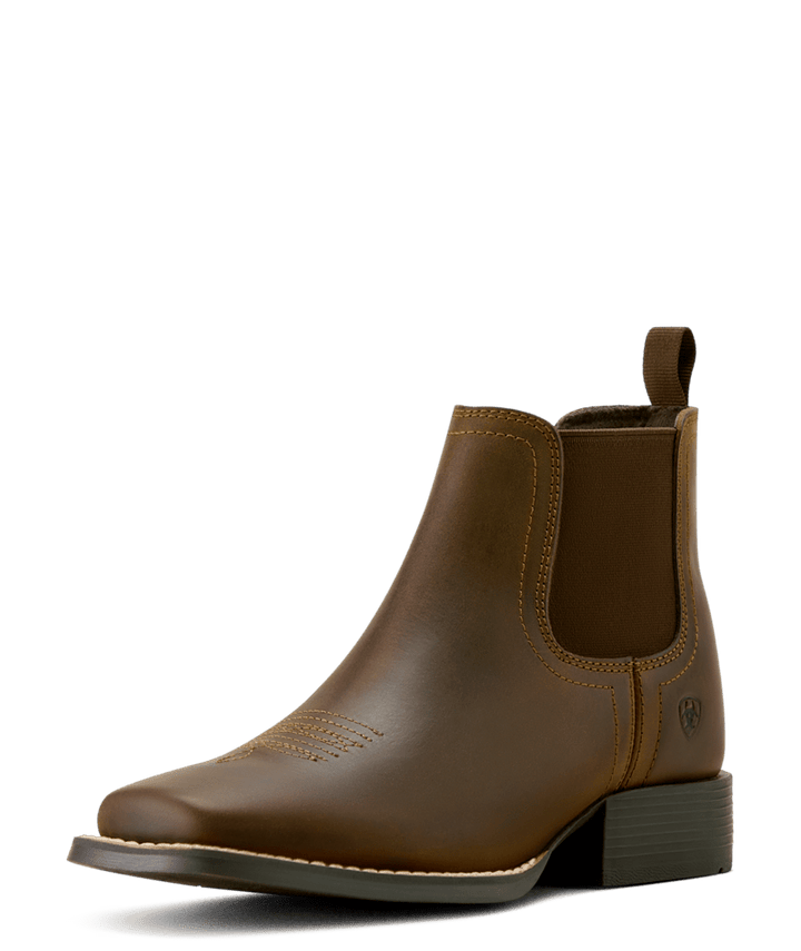 Ariat Youth Booker Chelsea Wide Square Toe Boot – Distressed Brown (10063824)