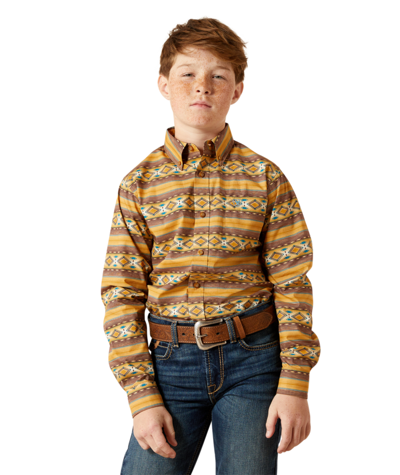 Ariat Youth Teddi Classic Fit Snap Shirt – 10065985 Tan