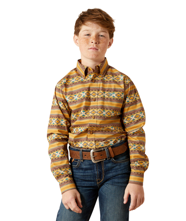 Ariat Youth Teddi Classic Fit Snap Shirt – 10065985 Tan