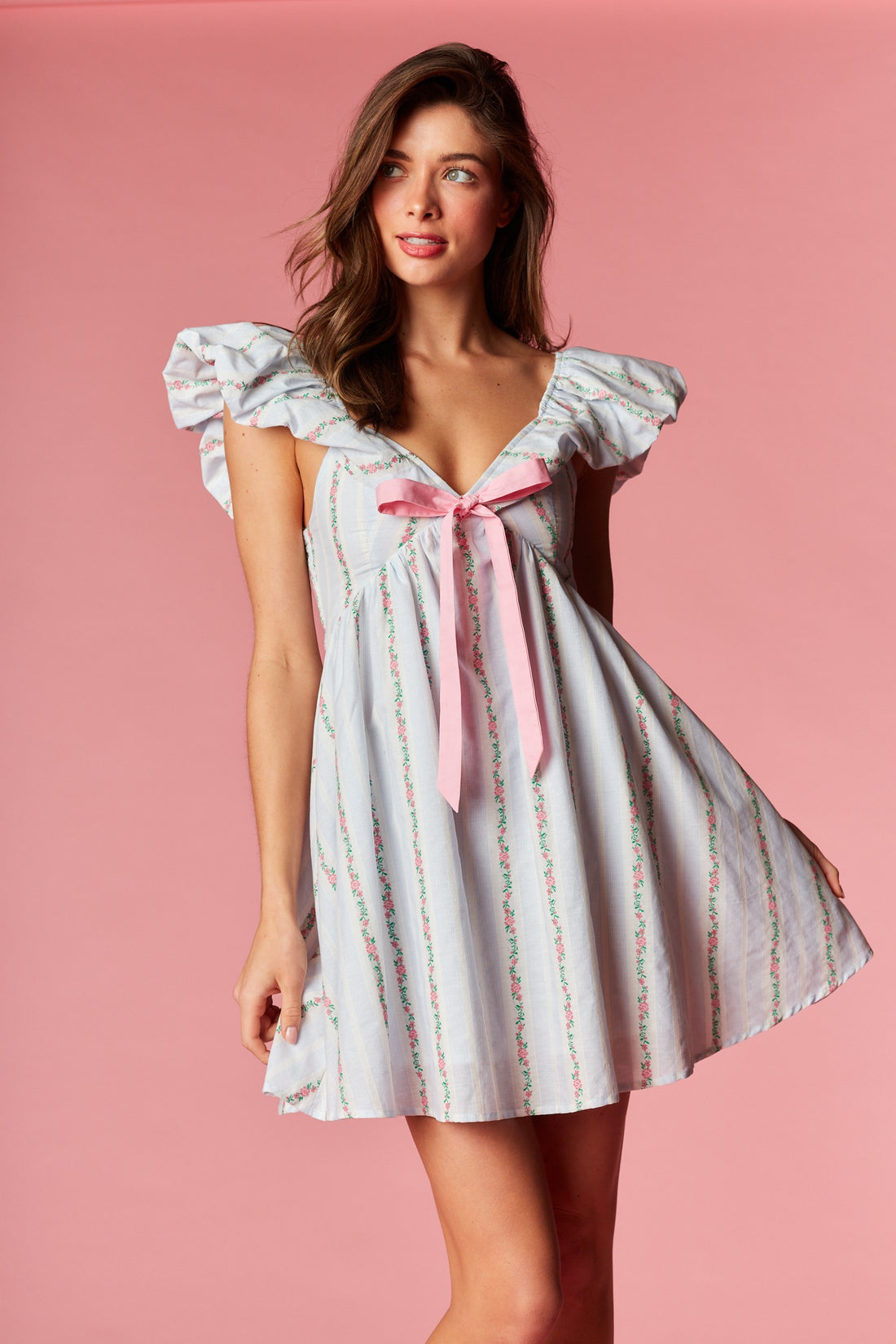 BABY FLORAL RUFFLE BOW DRESS