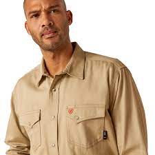 MNS FR SNAP LS WRK SHIRT KHAKI 10048445