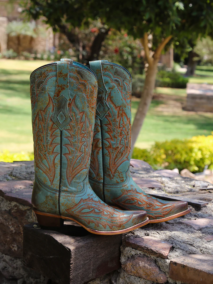 Corral Z5345 Women’s Embroidered Turquoise Cowboy Boots | Vintage Goat Leather